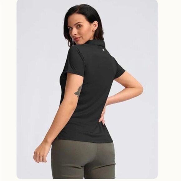 NWT SANTINY Women's Golf Shirt Collared V-Neck Blue in Size S - Picture 2 of 11